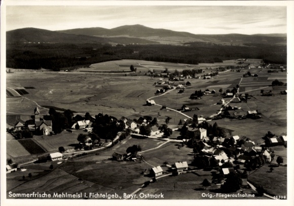 Postcard Mehlmeisel in the Fichtelgebirge, aerial photograph