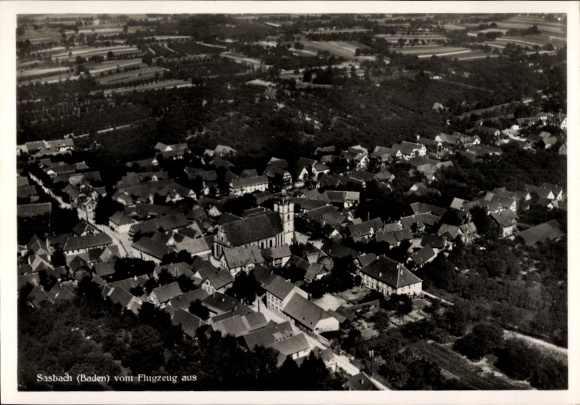 Postcard Sasbach am Kaiserstuhl, aerial photograph