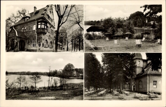 Postcard Berlin Zehlendorf Dahlem, Hotel Restaurant Forsthaus Paulsborn at the hunting lodge Grunewald