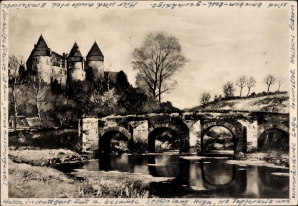 Artist Postcard Burger, Josef, The Old Bridge, HDK 436