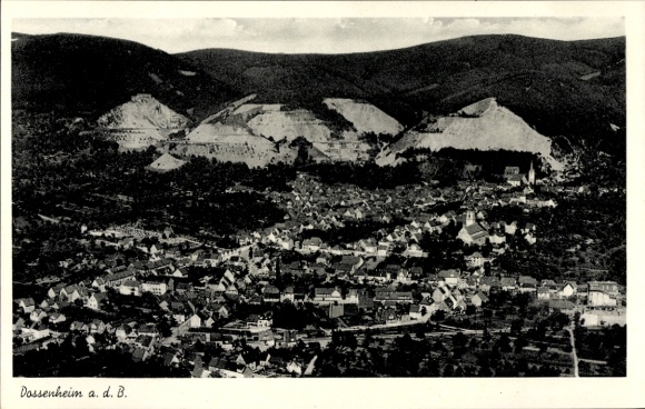 Postcard Dossenheim on the Bergstraße Baden, aerial photograph