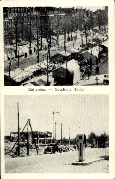 PC Rotterdam South Holland Netherlands, Goudsche Singel, ruins, war damage WWII