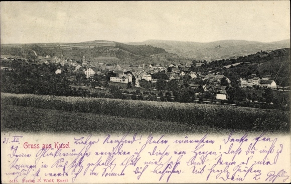 Postcard Kusel am Kuselbach Rhineland Palatinate, total view of the place