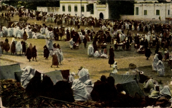 Postcard Tangier Morocco, Market
