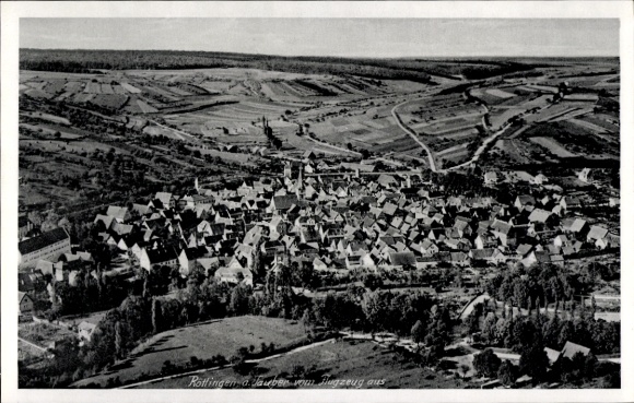 Postcard Röttingen an der Tauber Lower Franconia, aerial photograph