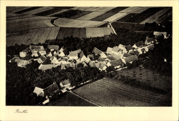 Postcard Reutti Neu Ulm in Schwaben, aerial photograph