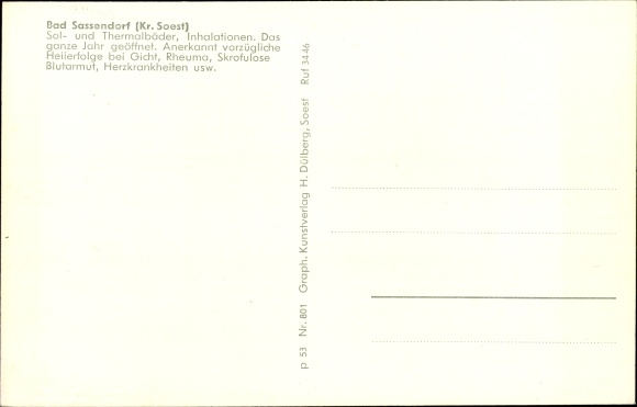 Postcard Bad Sassendorf in Westphalia, children&#39;s sanatorium, main building, boys&#39; house