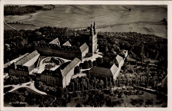 Postcard Bad Staffelstein am Main Upper Franconia, Banz Castle, aerial photograph
