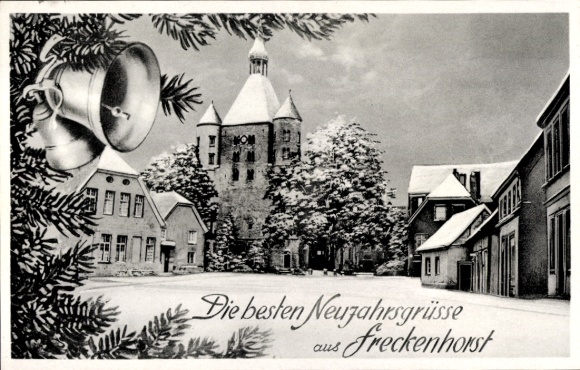 Ak Freckenhorst Warendorf in Westfalen, Ortspartie, Neujahr