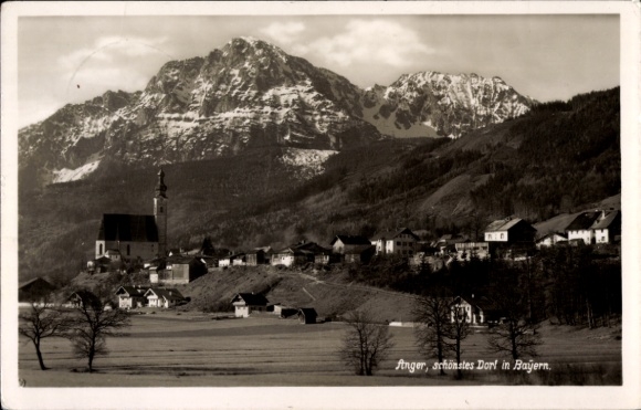 Postcard Anger in Upper Bavaria, total view