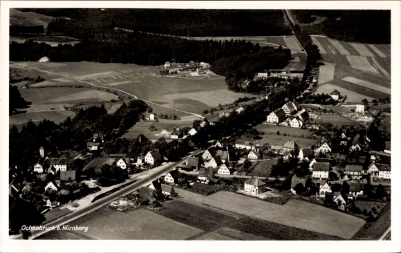 Ak Ochenbruck Schwarzenbruck in Mittelfranken, Fliegeraufnahme