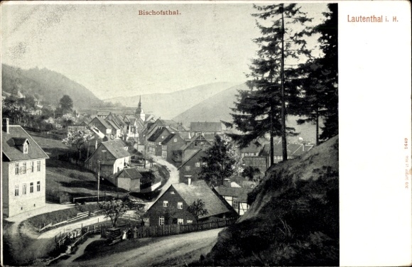 Ak Lautenthal Langelsheim im Oberharz, Bischofsthal, Lautenthal i. H., Landschaft, Häuser, Kirche