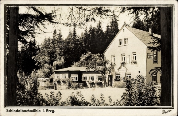 Postcard Marienberg in the Erzgebirge of Saxony, Schindelbachmühle, owner Kurt Keinert