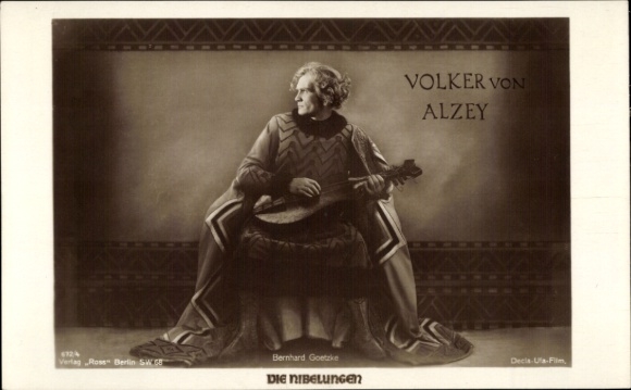 Postcard actor Bernhard Goetzke as Volker von Alzey, The Nibelungen, Ross Verlag 672 4