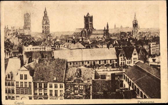 KP Gand Gent Flandria Wschodnia, panorama budynku, widok na miasto