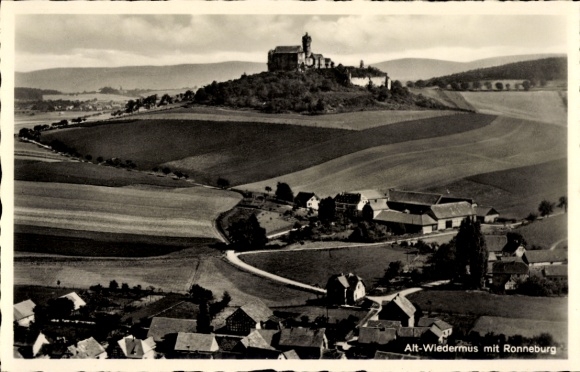 Postcard Altwiedermus Ronneburg Hesse, aerial photograph, Ronneburg