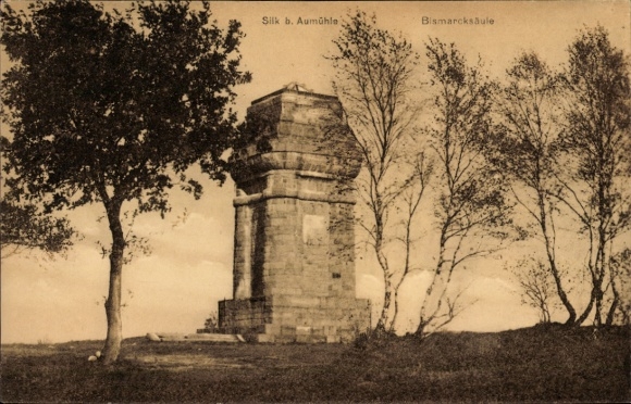 Postcard Silk Reinbek in Schleswig-Holstein, Bismarck Column Friedrichsruh