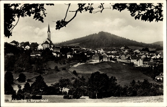 Postcard Waldkirchen Niederbayern, long shot from the site