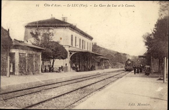 Postcard Le Luc Var, Le Luc train station, Le Cannet
