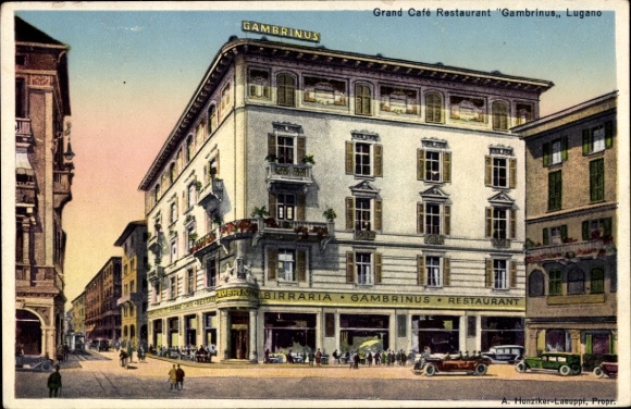 KP Lugano Kanton Ticino Szwajcaria, Grand Café Restaurant Gambrinus