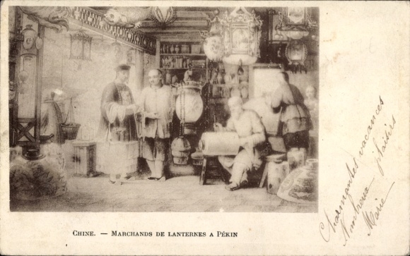 Ak Beijing Peking China, Marchands de Lanternes