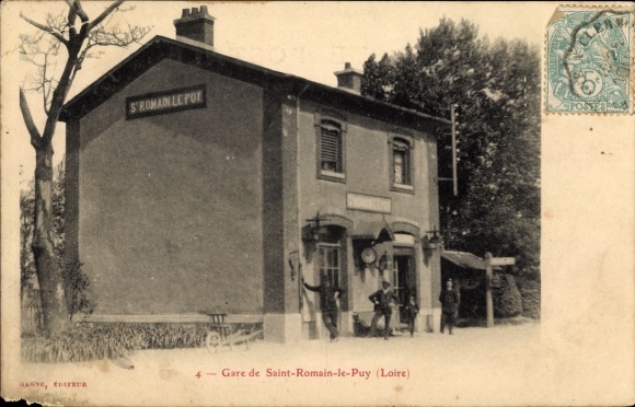 Postcard Saint Romain le Puy Loire, Station