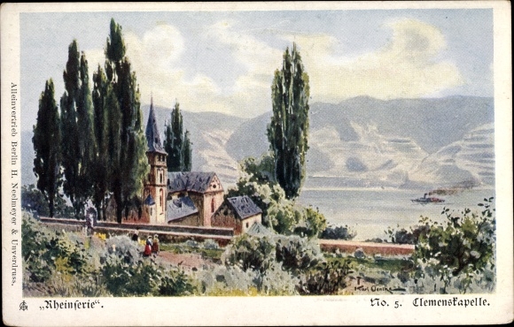 Artist PC Trechtingshausen in the district of Mainz Bingen, Clemenskapelle, Rheinserie, No. 5