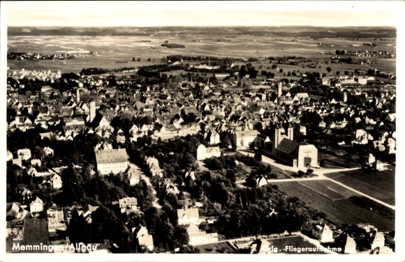 Postcard Memmingen in Swabia Allgäu, general view, aerial photograph