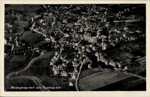 Postcard Herzogenaurach in Middle Franconia, aerial photograph