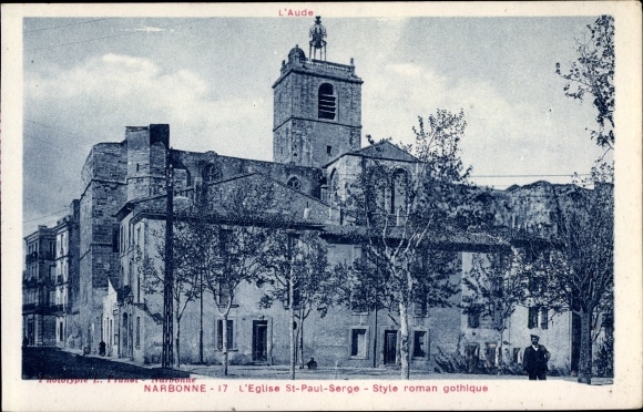 Postcard Narbonne Aude, St. Paul Serge Church