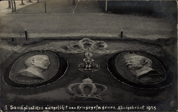 Photo Postcard Königsbrück in Upper Lusatia, sand sculptures made by prisoners of war