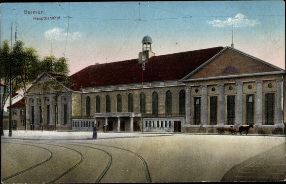 Ak Barmen Wuppertal, Blick auf den Hauptbahnhof