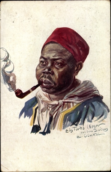 Artysta KP Günkel, E., Turko z Sudanu, palący fajkę