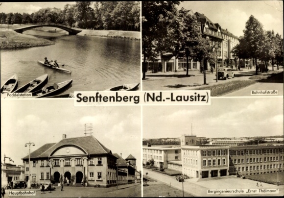 KP Senftenberg na Dolnych Łużycach, Senftenberg, Stacja Paddle, Bahnhofstraße, Dworzec Główny, ...