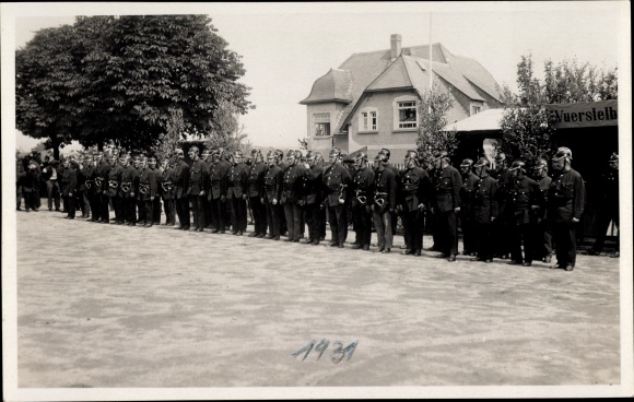 Photo PC Ebersbach in Saxony, fire brigade, fairground, 1931