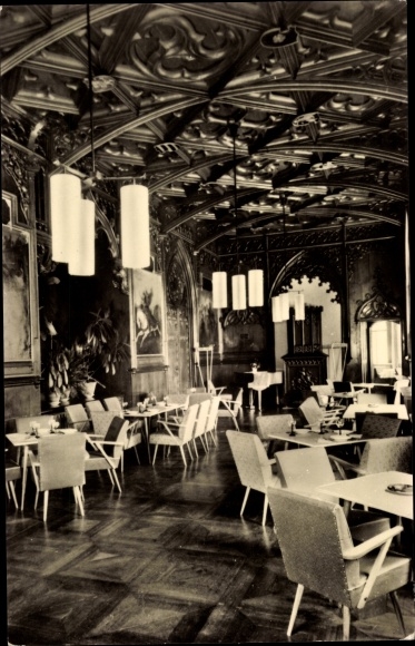 PC Meiningen in Thuringia, HO Cafe Schloss Landsberg, interior view