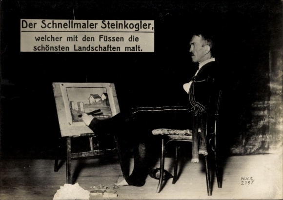 Riesen Ak Der Schnellmaler Steinkogler, Fußmaler