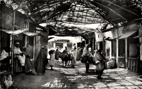 Ak Marrakech Marrakesch Marokko, Marktstraße, Souk