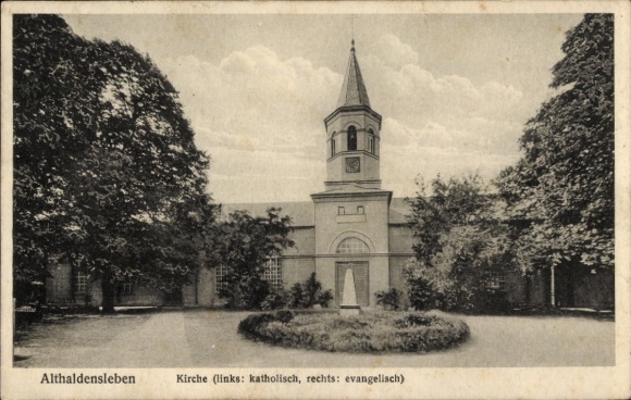 Postcard Althaldensleben Haldensleben in Saxony Anhalt, Church