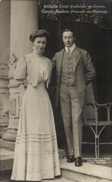 Ak Groothertog Wilhelm Ernst van Saksen-Weimar-Eisenach, Prinses Feodora Karola