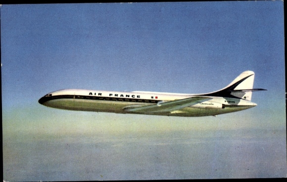Postcard French passenger aircraft, Air France, Caravelle