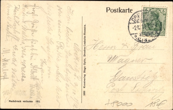 Postkaart Dresden Mockritz, dorpsgezicht, Gasthof Mockritz