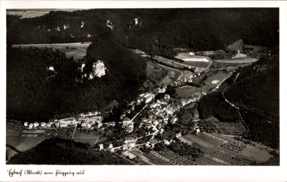Ak Erbach an der Donau Württemberg, Fliegeraufnahme