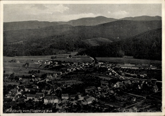 Ak Maulburg im Wiesental Südschwarzwald, Fliegeraufnahme