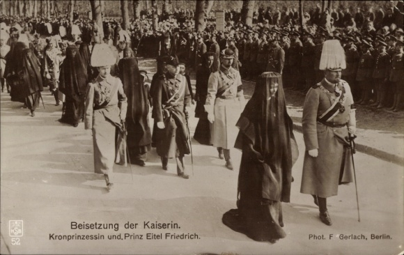 KP pogrzeb cesarzowej Augusty Wiktorii, księżnej koronnej, Eitela Friedricha, Augusta Wilhelma, Wojciecha
