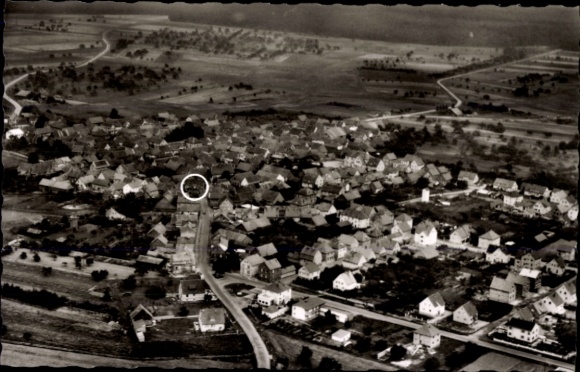 Postcard Messel in Hesse, aerial photograph