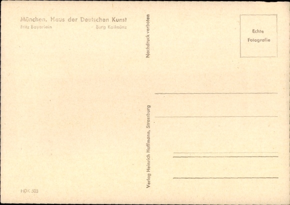 Artist PC Bayerlein, Fritz, Kallmünz Castle, HDK 503