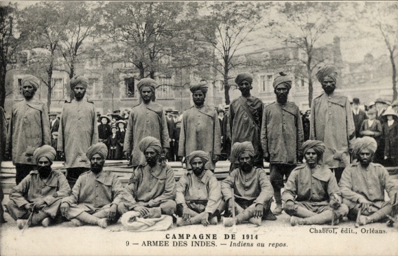 CPA Campagne de 1914, Army of the Indies, India au repos