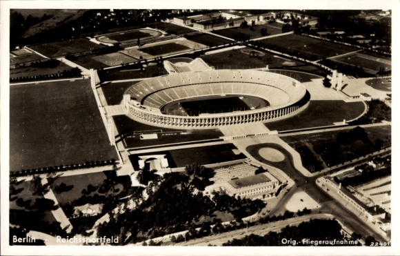 Postcard Berlin Charlottenburg, aerial photograph