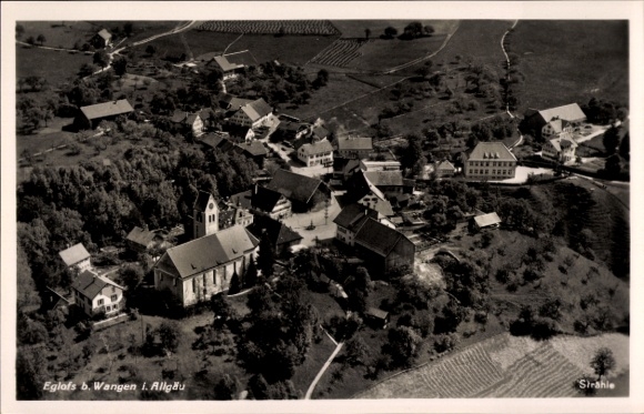 Postcard Eglofs Argenbühl in Allgäu, aerial photograph